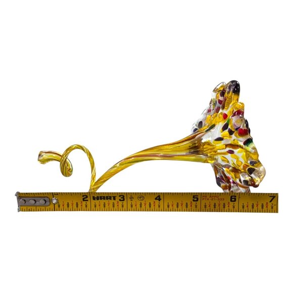 Handcrafted Artisan Glass Confetti Flower Twisted Stem Millefiori Decorative Art - Picture 5 of 6